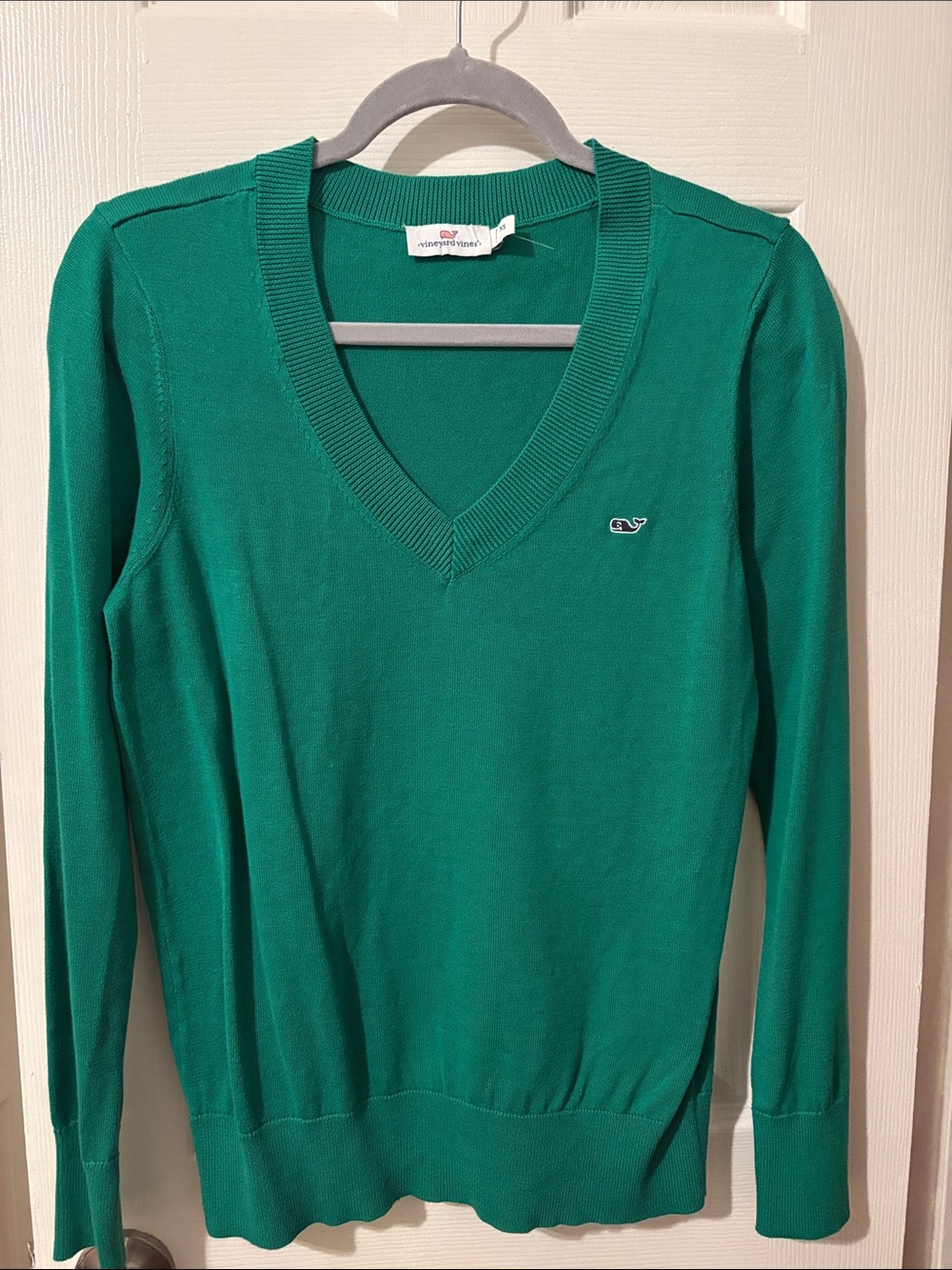 Vineyard Vines Women's Emerald Green V-Neck Sweater